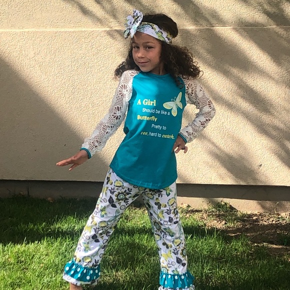 SALE  🦋 Girls Should be like a Butterfly 2pc  Set - Picture 8 of 8